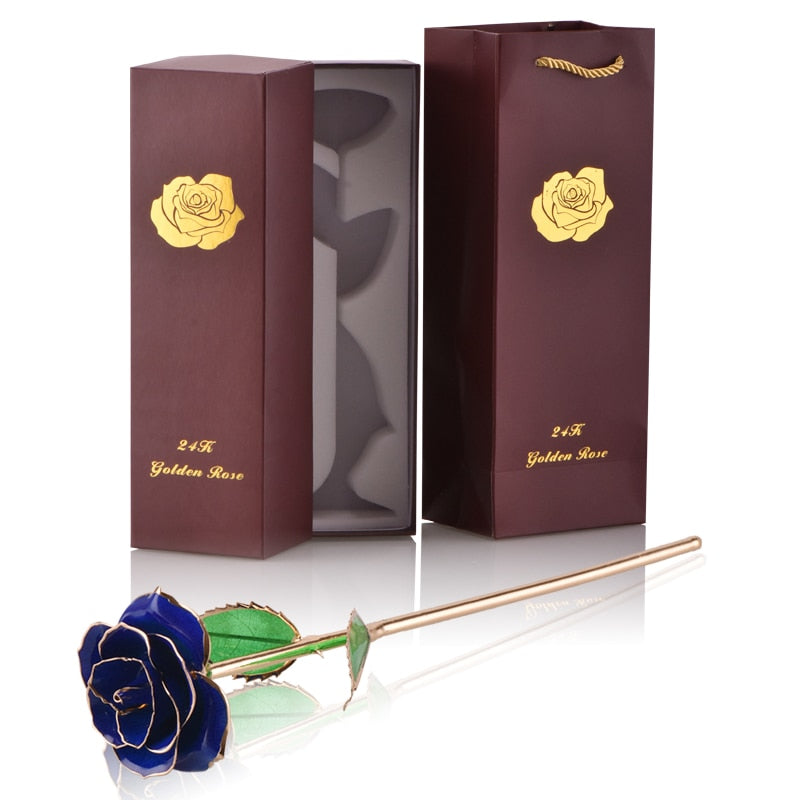 Geschenke für Frauen 24 Karat Gold getauchte Rose mit Ständer Ewige Blumen für immer Liebe in Box Freundin Hochzeit Weihnachtsgeschenke für Sie