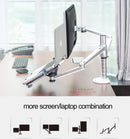 OA-7X Multimedia Desktop Dual Arm 27inch LCD Monior Holder+ Laptop Holder Stand Table Full Motion Dual Monitor Mount Arm Stand