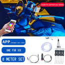 8M RGB Fiber Optic Car Interior Decorative Ambient Light App Sound Control LED Strip Cigarette Lighter Auto Atmosphere Lamp 12V