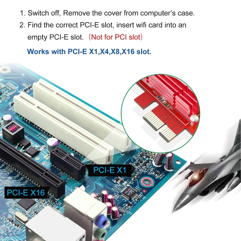 EDUP 3000Mbps WiFi 6 PCI Express Bluetooth 5.1 Adapter Dual Band 2.4G/5GHz 802.11AC/AX Intel AX200 PCIe Wireless Netzwerkkarte