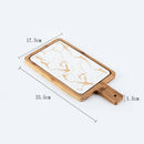 Plato nórdico con textura de mármol dorado, plato redondo de cerámica para el hogar, plato occidental para carne, plato de postre, bandeja cuadrada, bandeja para cubiertos de cocina