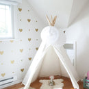 Wandaufkleber mit goldenen Herzen für Kinderzimmer, Schlafzimmer, Wohnzimmer, Heimdekoration, DIY-Aufkleber, Baby-Wandtattoos, Kinderzimmer