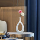 VILEAD Keramik aushöhlen Blumenvase Figuren nordische moderne Pflanztöpfe Wohnzimmer Desktop-Innendekoration Dekorationen