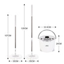 Yocada 360 Spin verstellbarer Bodenwischer mit Reinigungseimer 2 Mikrofaser-Pads verlängerter Griff für Hartholz-Reinigungswerkzeuge