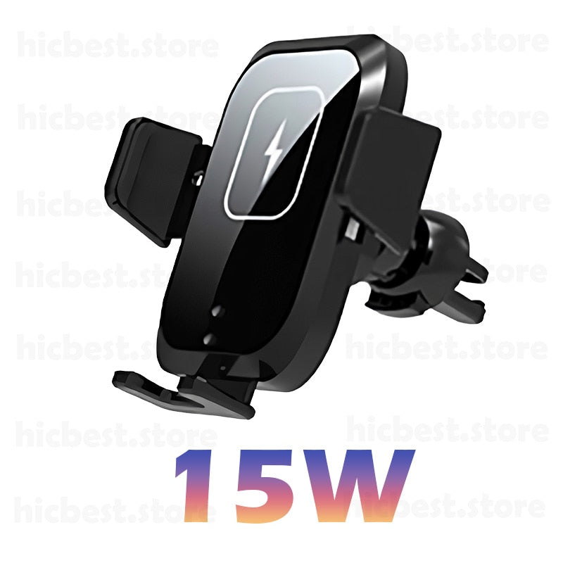 Cargador de coche inalámbrico de 15 W, soporte de teléfono para iPhone, cargador de inducción de carga inalámbrica para coche, soporte para iPhone 12 SE 11 8 Samsung S20