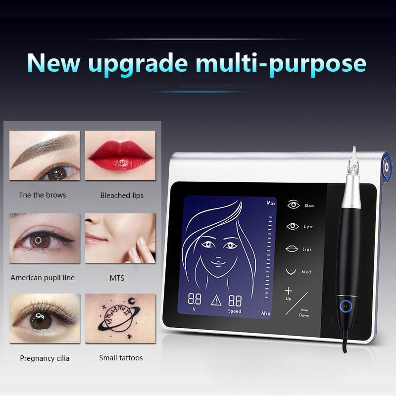 NEUES Touch Screen Permanent Make-up-Maschinen-Kit für Augenbrauen-Lippen-Eyeliner-Maschine mit 50-teiliger Patrone Neeldes-Akku