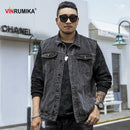 Große Größe 2022 Männer Kpop Mode Casual Style Herbst Frühling Cowboy Schwarze Weste Jacke Mann Denim Blau Baumwolle Westen Mäntel 5XL 6XL 7XL