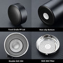 1100 ml/650 ml Tragbare Doppel-Edelstahl-Isolierflasche Kaffee Tee Thermoskanne Sport-Reisebecher Große Kapazität Thermocup