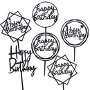 Happy Birthday Cake Topper Acryl Gold Silber Cake Flag Cupcake Topper für Jungen Mädchen Geburtstagsfeier Dekorationen Hochzeit Zubehör