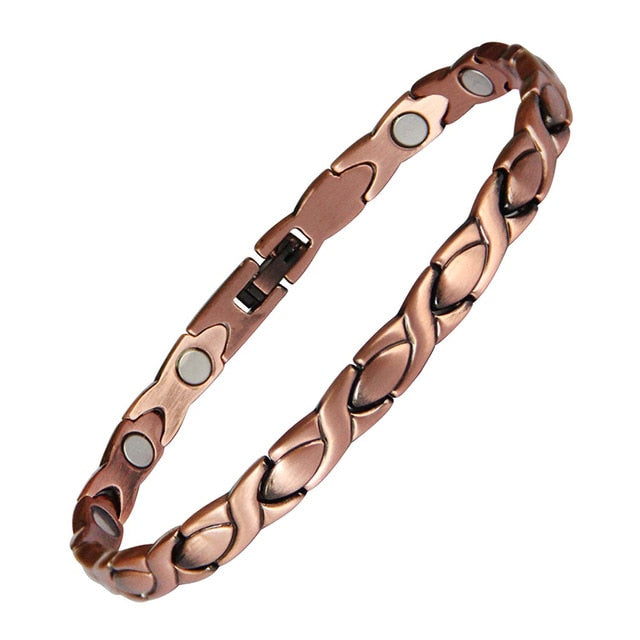 Oktrendy Pure Copper Magnetic Pain Relief Bracelet For Men Therapy Magnets Bangle Link Chain Women Health Care Jewelry Wholesale