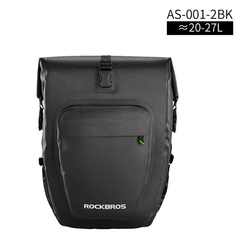 ROCKBROS Waterproof Bike Bag 27L Travel Cycling Bag Basket Bicycle Rear Rack Tail Seat Trunk Bags Pannier MTB Bike Accessories