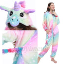 Kigurumi Einhorn Pyjama Stitch Adult Animal Onesie Frauen Männer Paar Pyjamas Winter Pijamas Anzug Panda Nachtwäsche Flanell Pyjamas