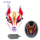 Anime Expro Decor Japanische Fuchsmaske Neon Led Licht Cosplay Maske Halloween Party Rave Led Maske Tanz DJ Zahltag Kostüm Requisiten