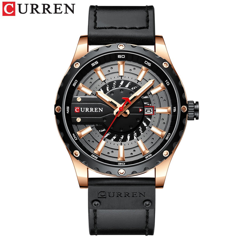 CURREN Uhren Top-Marke Mode Leder Armbanduhr Casual Quarz Herrenuhr New Chic Leuchtzeiger Uhr