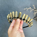 Hexe Accessoires Schmuck Mond Wicca Zauberer Krone Stirnband dunkelblau schwarz Stirnband Geschenk