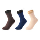 3 Paar/Set Damen Winter Warme Socken Verdicken Thermische Nylon Einfarbige Socken Weicher Schnee Samt Stiefel Boden Schlaf Schwarze Socke