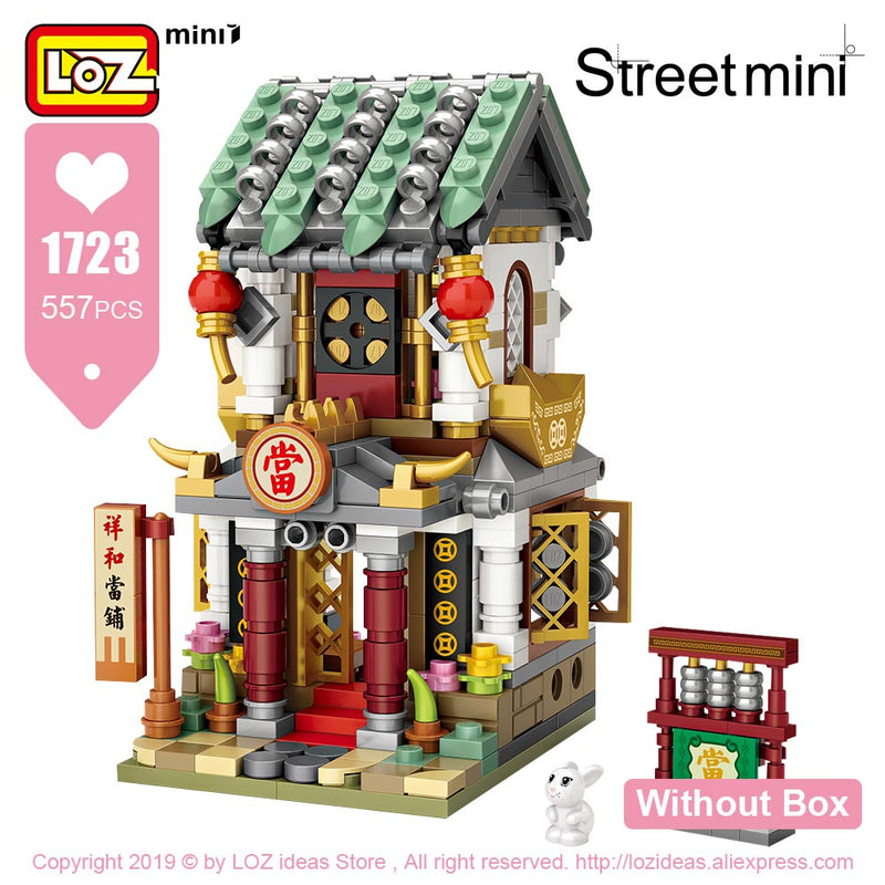 LOZ Mini Block Mini Chinatown China Street Chinese Tradition Special Model DIY Assembly Toys for Children Educational Anime