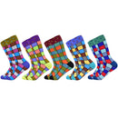 Heißer Verkauf Männer Socken 2020 Neue Bunte Geschenke für Männer Baumwolle Herren Socken Geometrische Gitter Klassische Glückliche Business Casual Socken Männer