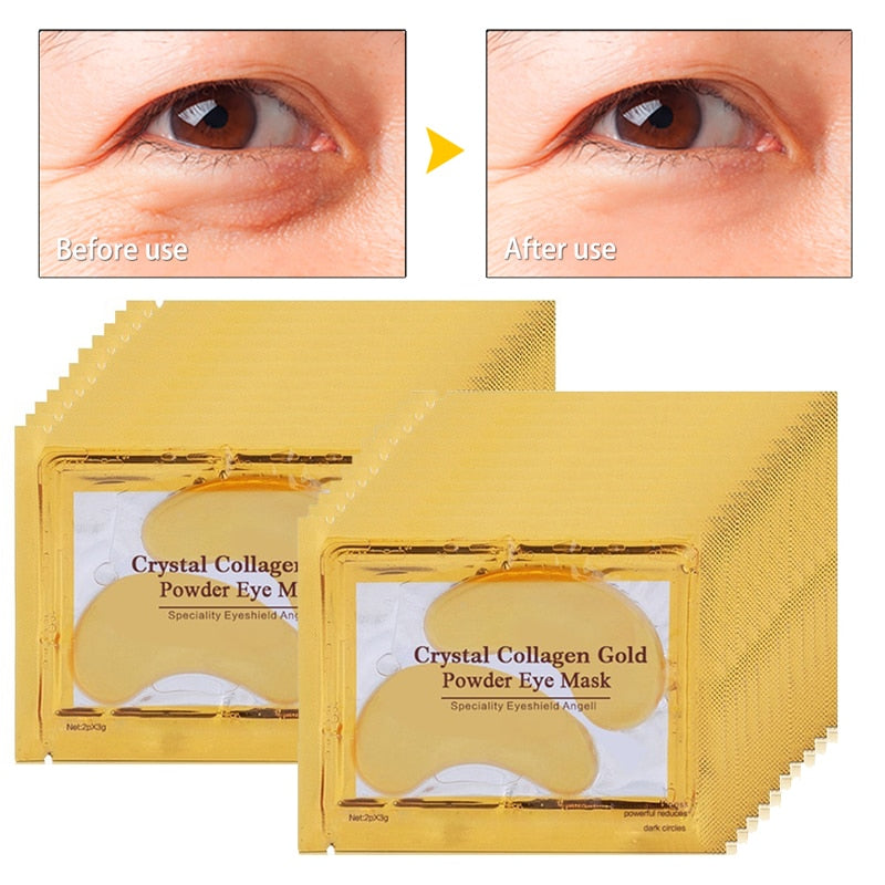 60 uds cristal colágeno oro polvo máscara de ojos antienvejecimiento círculos oscuros acné parches de belleza para el cuidado de la piel de los ojos cosméticos coreanos