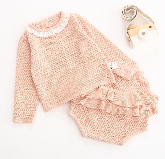 Conjunto de ropa de bebé, Jersey de punto, ropa para niñas pequeñas, ropa para niños pequeños, suéter y pantalones, conjunto de bebé, ropa de Boutique para niños