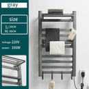 Badezimmer Elektrischer Badetuchwärmer Heizung Handtuchregal Rack Haushalt 55 ℃ Thermostatischer Handtuchtrockner Stanzfreie Heizschiene Schwarz