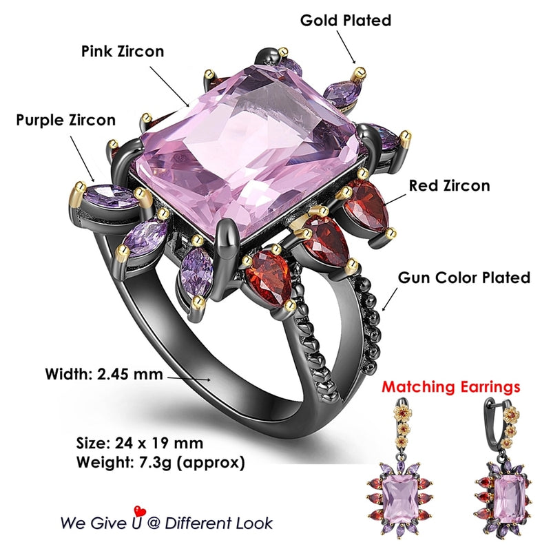 DreamCarnival1989 New Stunning Statement Ring for Women Dazzling Pink Zircon Wedding Party Must Have Hot Selling Jewelry WA11875