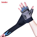 Boodun Herren Gewichtheberhandschuhe Halbfinger Gym Fitness Handschuhe mit Handgelenkbandage Unterstützung Crossfit Sport Training Workout Handschuhe