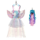 Halloween Einhorn Prinzessin Kleid Geburtstagsfeier Cosplay Engel Kleid Kinder Mesh Tutu Rock Rosa Spitze Sling Kostüm für Mädchen