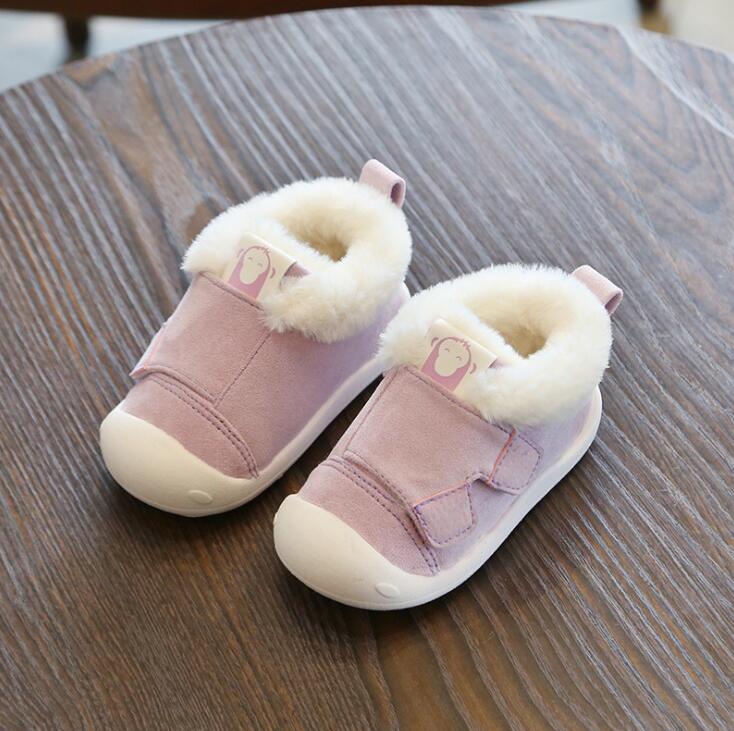 Infant Toddler Boots Winter Warm Plush Baby Girls Boys Snow Boots Outdoor Comfortable Soft Bottom Non-Slip Child Kids Shoes