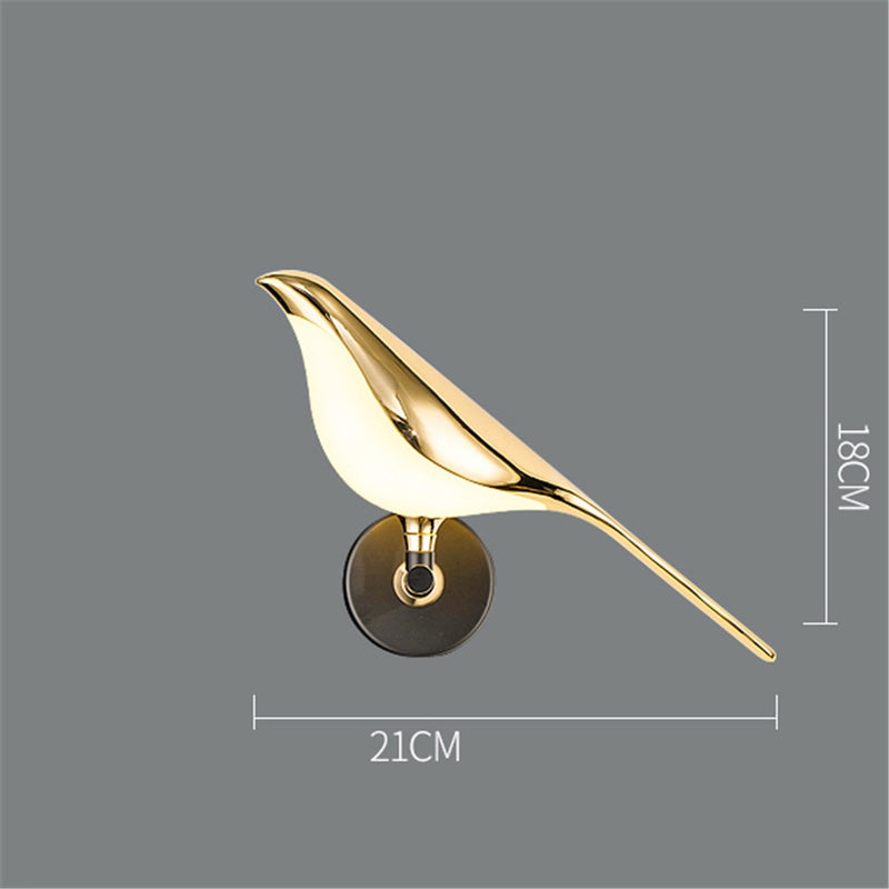 Postmodern Designer Luxury Gold Plating Bird Led Wall Lamp Hallway Corridor Stairs Sconce Bedroom Decoration Lighting Fixtures