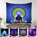 Estatua de Buda indio meditación 7 Chakra tapiz colgante de pared Mandala tapices tela de pared alfombra de Yoga psicodélica decoración Bohemia