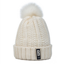 Neue Frauen Warm Dicken Hut Mode Winter Hüte Für Frau Fügen Sie Pelz Gefüttert Strickmütze Buchstabe B Beanie Hut Mädchen Bommel Strickmütze