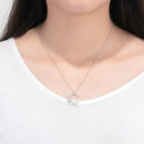 JewelOra Personalisierte Namenskette aus 925er Sterlingsilber mit 2 Geburtssteinen. Benutzerdefinierte Doppelkreis-Paarketten für Verliebte