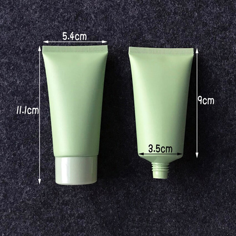 50ml Frost Plastic Soft Bottle Matte Green 50g Cosmetic Cream Facial Cleanser Container Toothpaste Lotion Tube Free Shipping