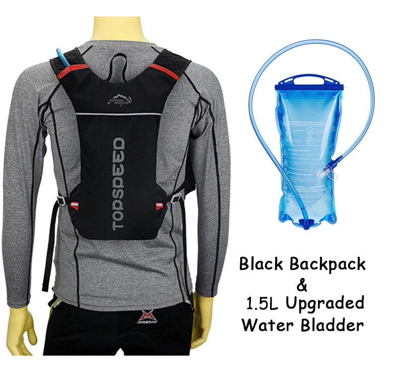 Ultraligero Trail Running Mochila Deporte al aire libre Ciclismo Hidratación Chaleco Paquete Mochila Bolsa 1.5L Bolsa de agua Vejiga