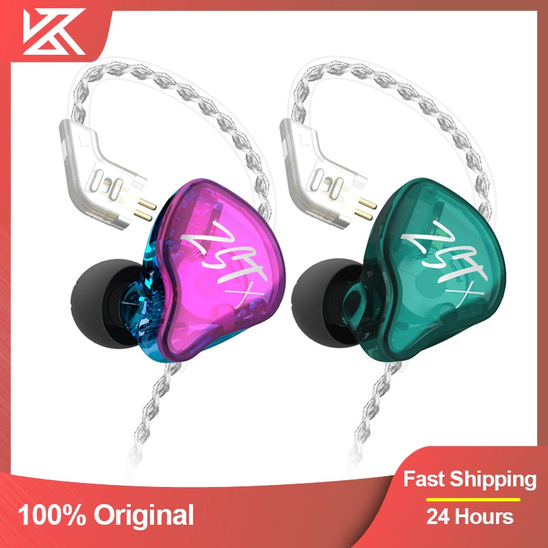 KZ ZST X 1BA+1DD In-Ear Earphones Hybrid Unit HIFI Bass Headset Sports DJ Earbud With Silver-plated Cable Earphones For ZSTX ZSN