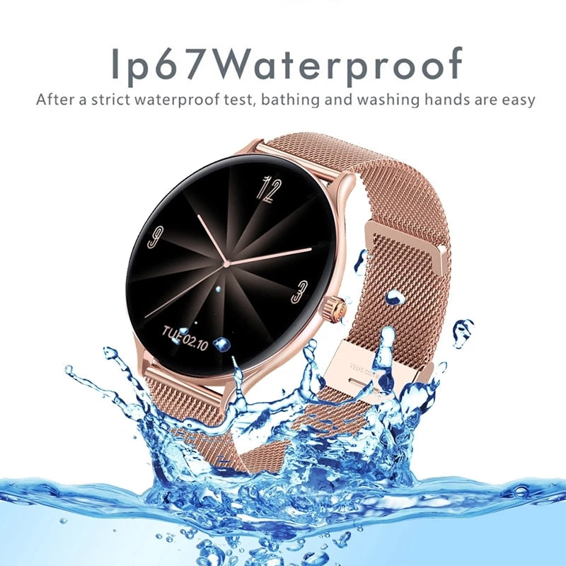LIGE Frauen Smart Watch Frau Mode Uhr Herzfrequenz Schlafüberwachung Für Android IOS 2022 Neue Wasserdichte Damen Smartwatch + Box