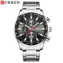 CURREN Herrenuhren Sportliche Luxus-Chronographen-Armbanduhren für Herren Quarz-Edelstahlband-Uhr mit Leuchtzeigern