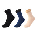 3 Paar/Set Damen Winter Warme Socken Verdicken Thermische Nylon Einfarbige Socken Weicher Schnee Samt Stiefel Boden Schlaf Schwarze Socke