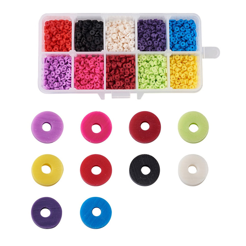 4800 ~ 5280 unids/caja 6mm cuentas redondas planas de arcilla polimérica Chip disco espaciador suelto cuentas Heishi hechas a mano para hacer joyería DIY pulsera