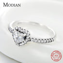 Modian 925 Sterling Silber Herz Mode Sets für Frauen Charm Ohrringe Luxus Hochzeit Halsketten Engagement Statement Schmuck
