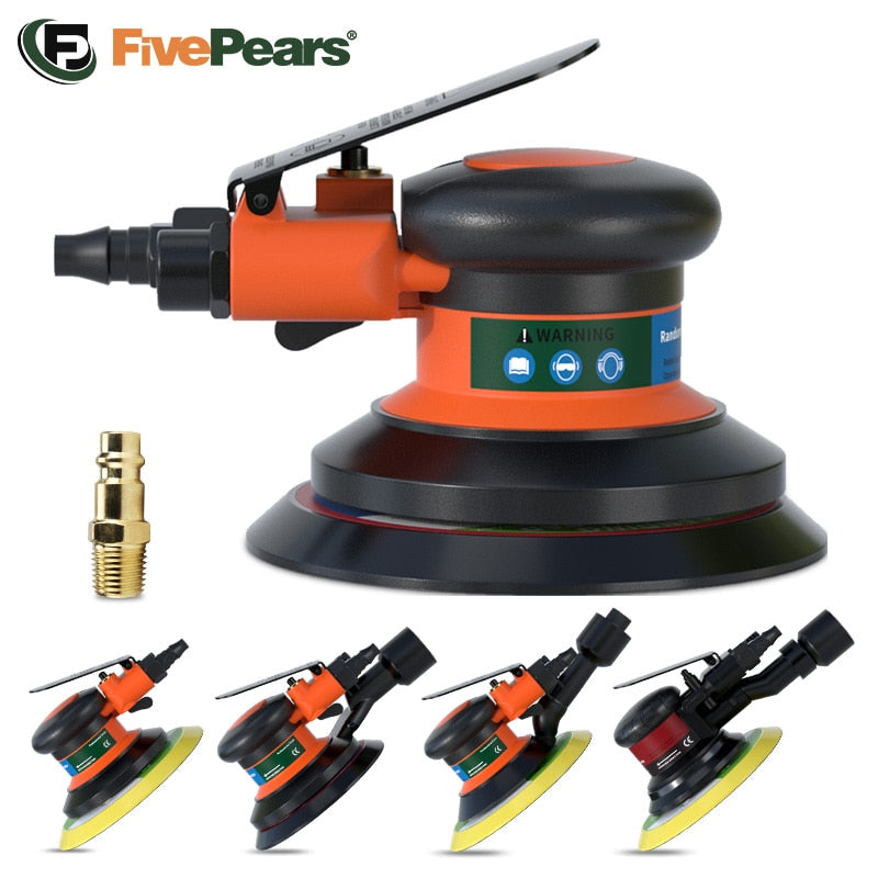 FivePears Pneumatischer Exzenterschleifer, 125 mm/150 mm Vakuum-Exzenter-Polier-/Schleifmaschine, pneumatische Werkzeuge