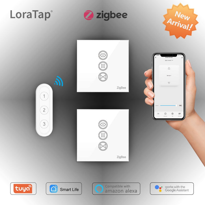 Tuya Smart Life ZigBee 3,0 interruptor de persianas de cortina y mando a distancia para persiana enrollable Google Home Alexa Control de voz automatización MQTT