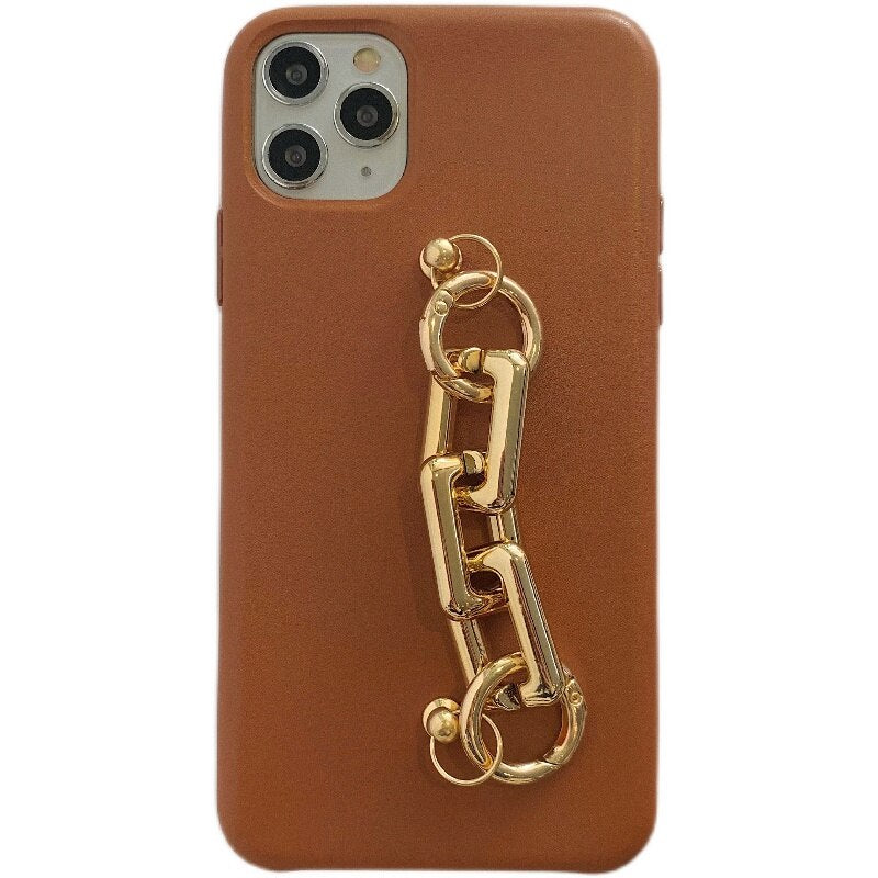 INS shiny Gold Chain Bracelet PU Leather case For iphone 13 12Pro 11 11Pro Max Mini X XR Xs max XR 7 8Plus case protective capa