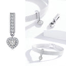 WOSTU 925 Sterlingsilber-Kreis-Charme-runder CZ-Korn-Korn-Klipp passte ursprüngliches Reflexions-Charme-Armband-Schmuck-Zubehör CQX101