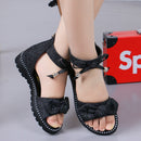 Neue 2022 Sommer Mädchen Sandalen Mode Bowknot Reißverschluss Prinzessin Mädchen Schuhe Kinder Kinder Baby Party Flache Sandalen Schuhe A857
