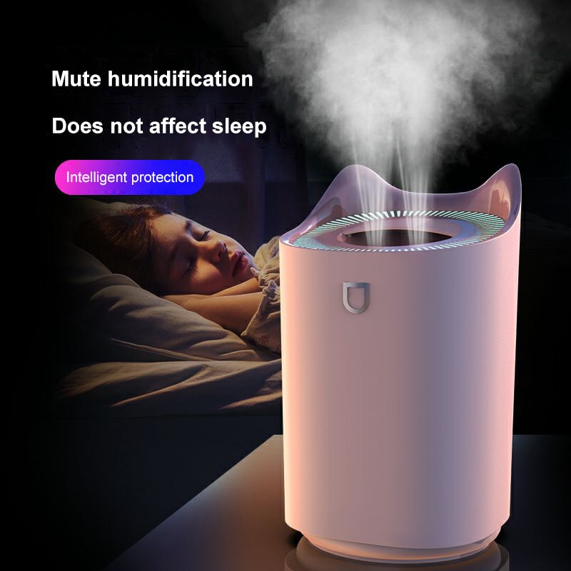Humidificador de aire de doble boquilla 3L, difusor de humidificadores, difusor de Aroma USB con luz LED colorida, difusor ultrasónico de aromaterapia
