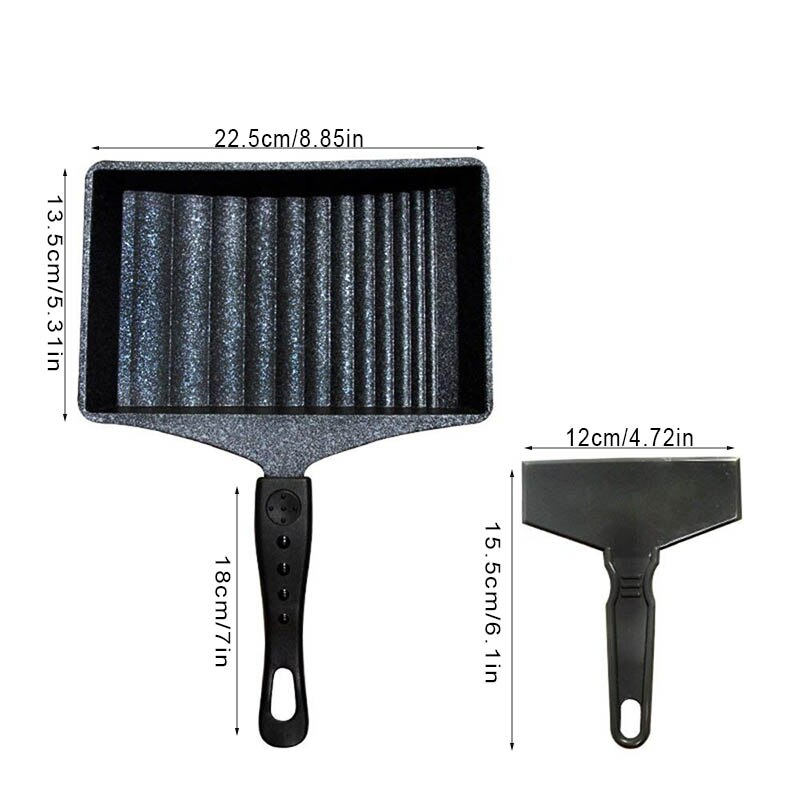 TEENRA Wave Bottom Maifanite Stone Egg Rolling Pan Non-stick Egg Frying Pan Bacon Hot Dog Eggs Maker For Breakfast Kitchen Tools