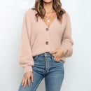 Hirsionsan Elegant Langarm Mohair Pullover Damen 2020 Neue Einreiher Damen Kurze Strickjacke Weich Flexibel Strick Outwear