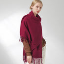Winterschal aus 100 % reiner Wolle, Damen, verdicken Tücher und Wickel, Echarpe für Damen, Foulard, Femme, Winter, feste Kaschmirschals, Stolen